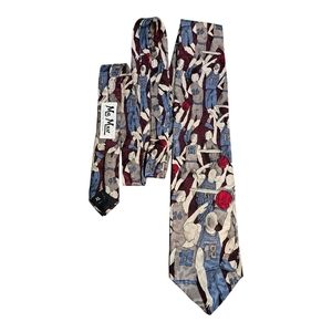 Abstract Basketball Novelty Neck Tie Charles Patrick For J Blades‎ & Co Silk USA
